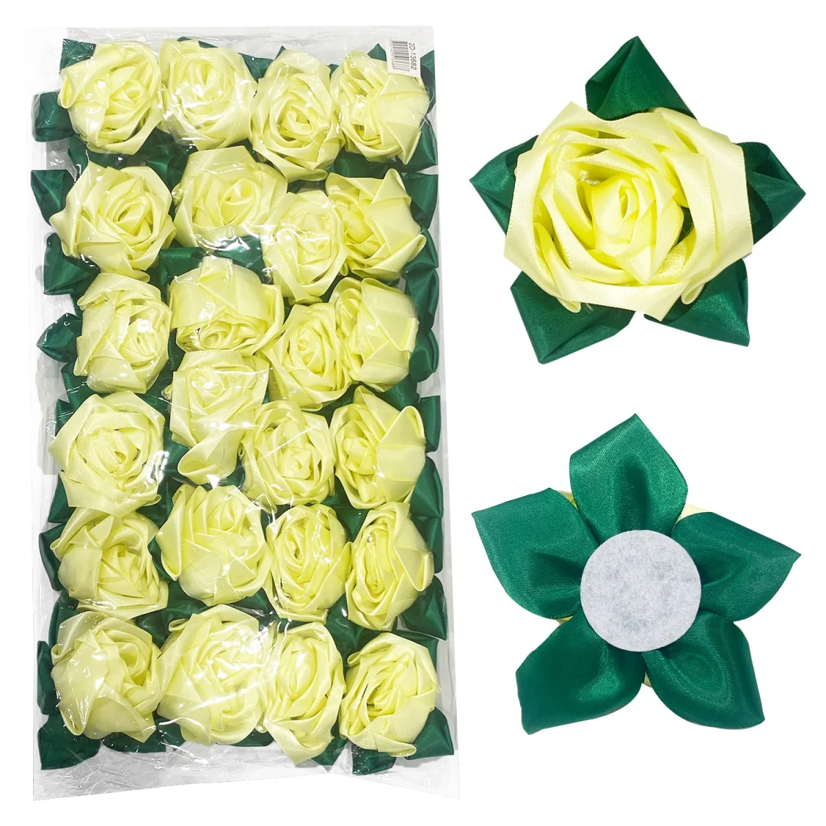 ROSA AMARILLA PASTEL DE TELA 6CM (PQTX24/CJX150)