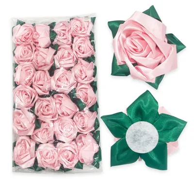 ROSA ROSADA DE TELA 6CM (CJX150)