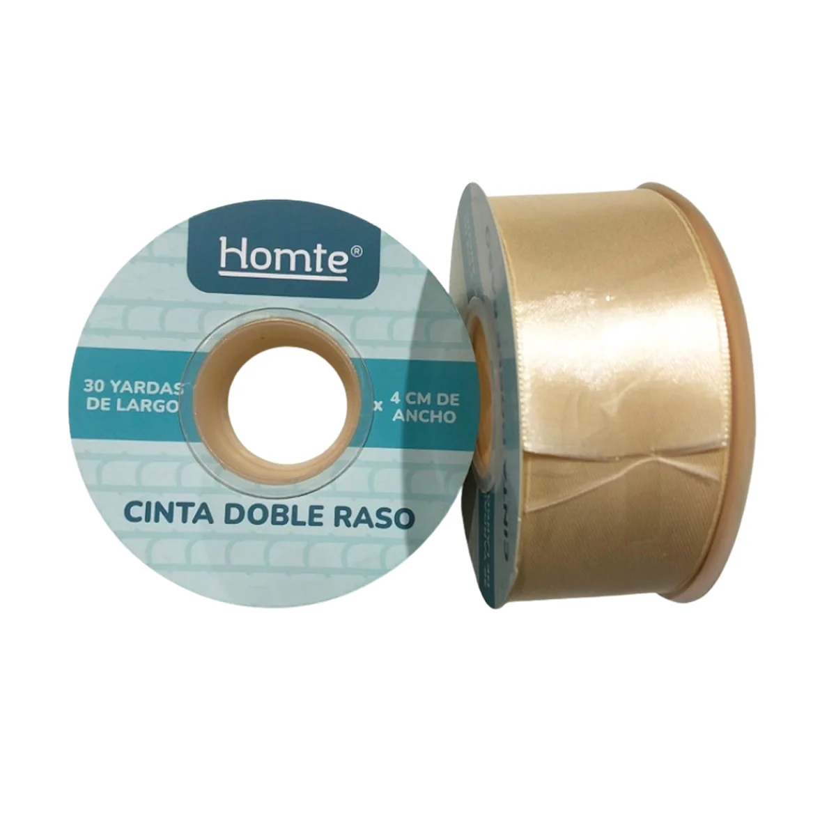 CINTA DOBLE RASO BEIGE 4CM*30Y (PQTX5)