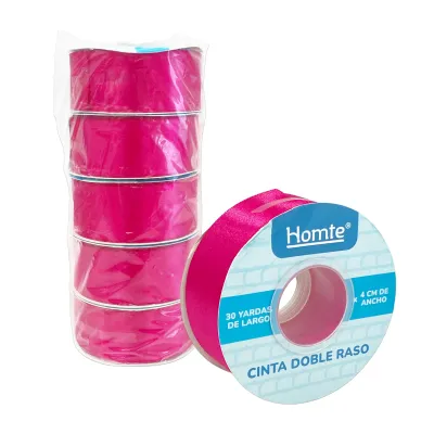 CINTA DOBLE RASO FUCSIA 4CM*30Y (PQTX5)