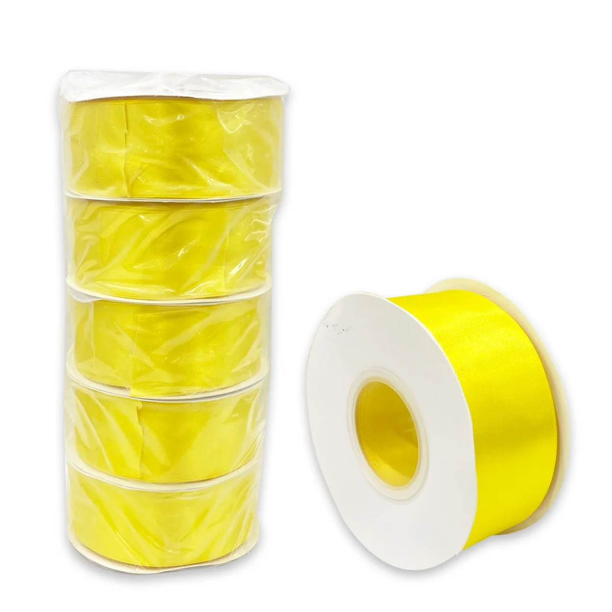 CINTA DOBLE RASO AMARILLA 4CM*30Y (PQTX5)