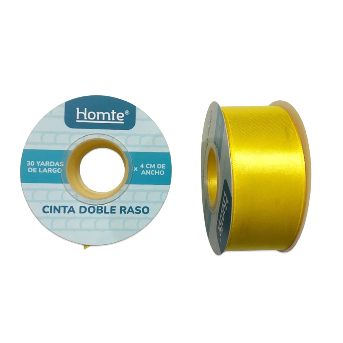 CINTA DOBLE RASO AMARILLA 4CM*30Y (PQTX5)
