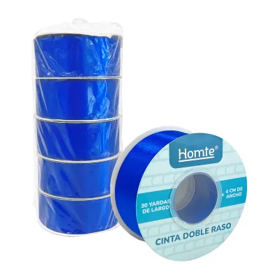 CINTA DOBLE RASO AZUL OSCURO 4CM*30Y (PQTX5)