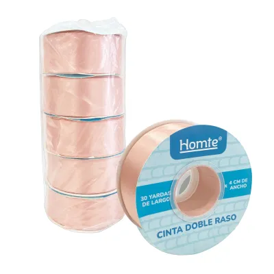 CINTA DOBLE RASO PALO ROSA 4CM*30Y (PQTX5)
