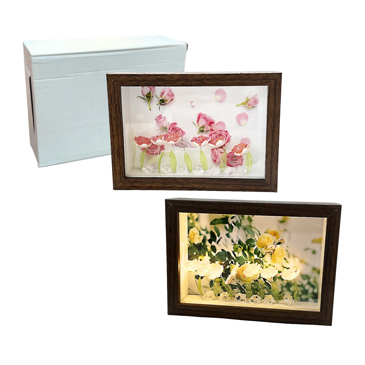 MARCO DE FLORES CON LUZ DECORATIVO 16.8*11.5*4.2CM