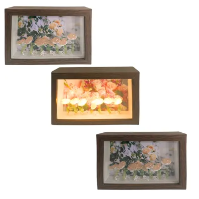 MARCO DE FLORES CON LUZ DECORATIVO 16.8*11.5*4.2CM