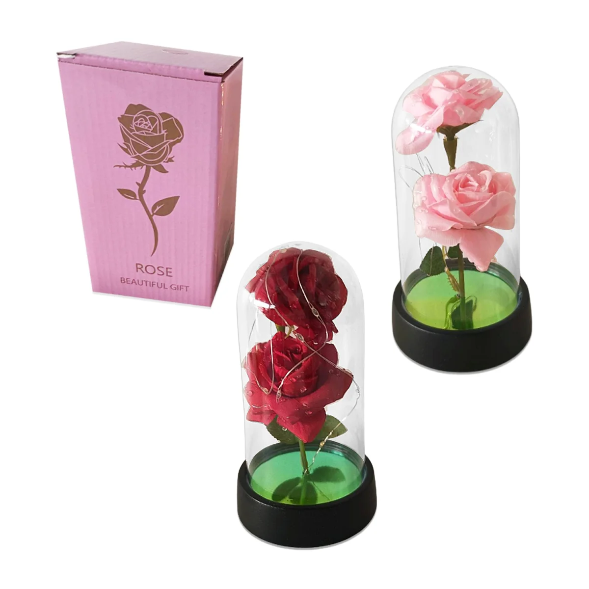 ROSAS CON LUZ ENCAPSULADAS