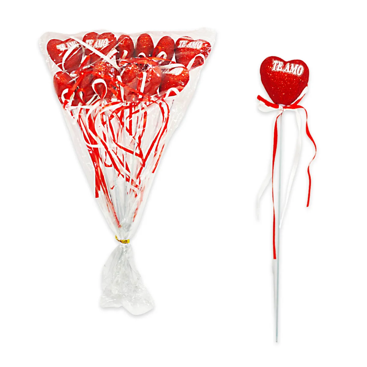 CORAZON DECORATIVO ESCARCHADO TE AMO (PQTX12)