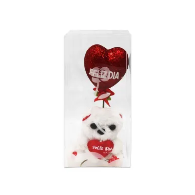 OSO PELUCHE CON CORAZON EN ACETATO (DESARMADO)