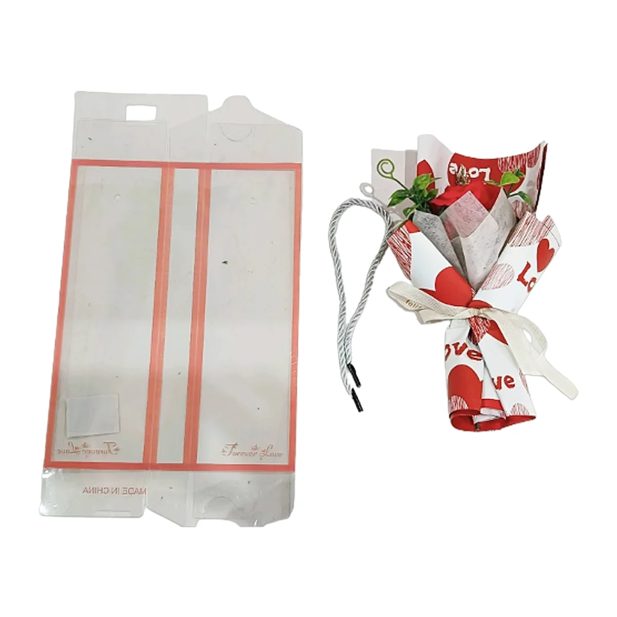 RAMO ROSA ARTIFICIAL EN ACETATO 25CM (CJX12),