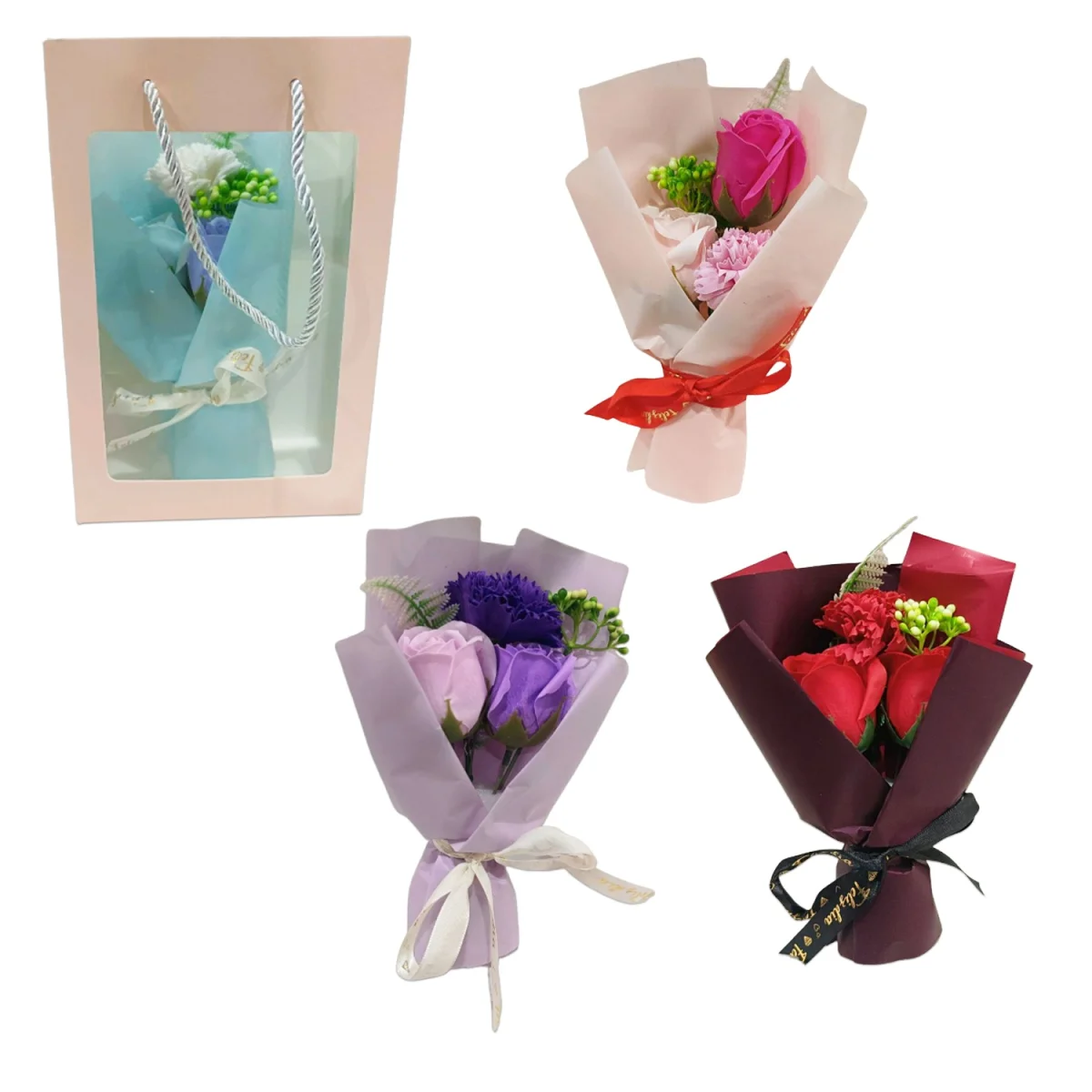 RAMO FLORES ARTIFICIALES EN BOLSA REGALO (CJX40),