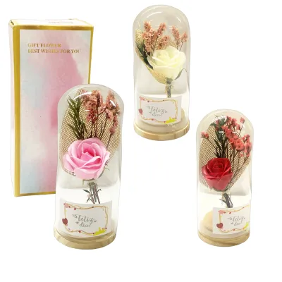 ROSA ARTIFICIAL ENCAPSULADA EN VIDRIO,