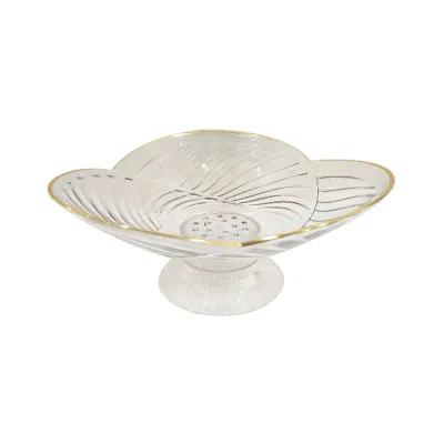 BANDEJA FRUTERA TRANSPARENTE CON BASE 24*13CM