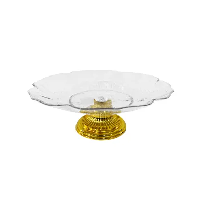 BANDEJA FRUTERA TRANSPARENTE CON BASE 25*9.5CM