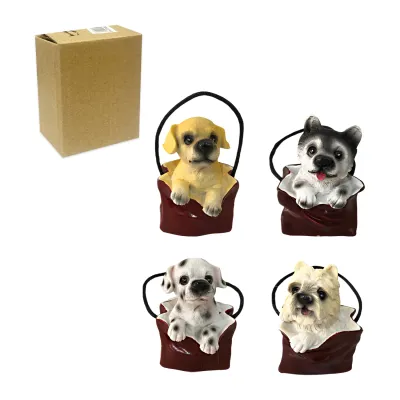 ADORNO BOLSA CON PERRO DE RESINA