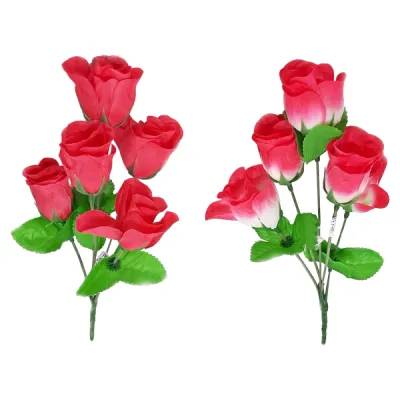 RAMO ROSAS ARTIFICIALES SURTIDAS ECO X5 30CM