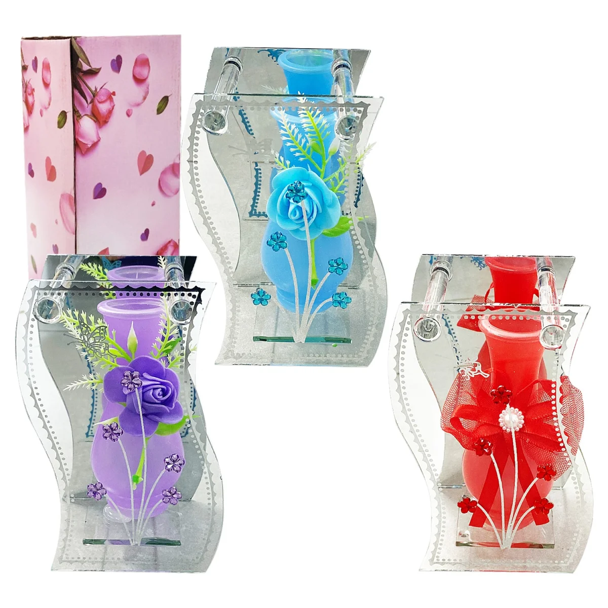 FLORERO DECORATIVO EN VIDRIO