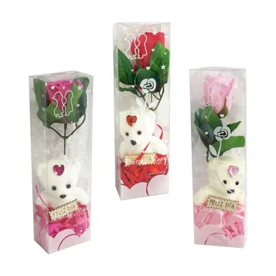 ROSA ARTIFICIAL CON OSO EN ACETATO,