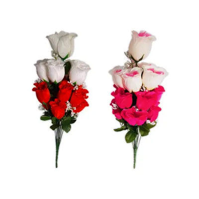 RAMO ROSAS ARTIFICIALES SURTIDAS X18 54CM,