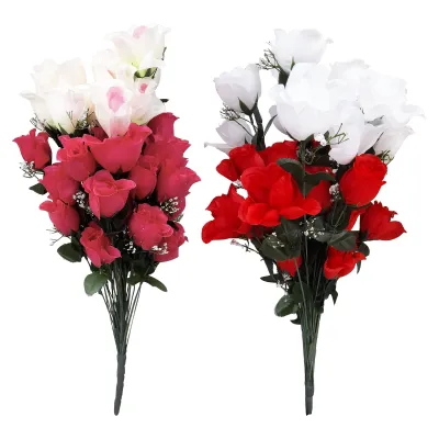 RAMO ROSAS ARTIFICIALES SURTIDAS X36 70CM,