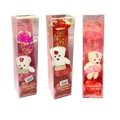 ROSA BRILLANTE CON OSO EN ACETATO (CJX5),