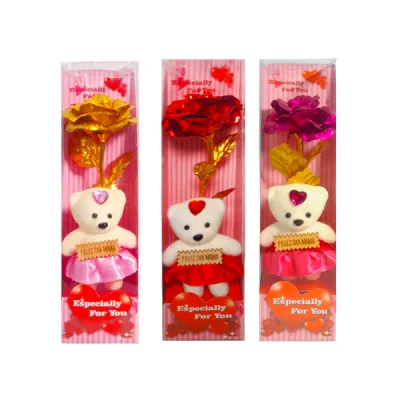 ROSA BRILLANTE CON OSO EN ACETATO (CJX5)