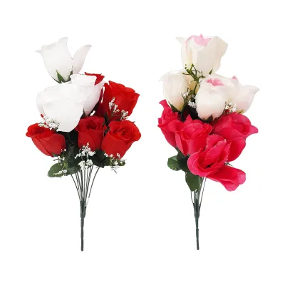 RAMO ROSAS ARTIFICIALES SURTIDAS X12 44CM,