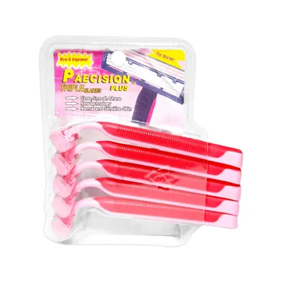 MAQUINA AFEITAR ROSADA 3 HOJAS X5 EN BLISTER
