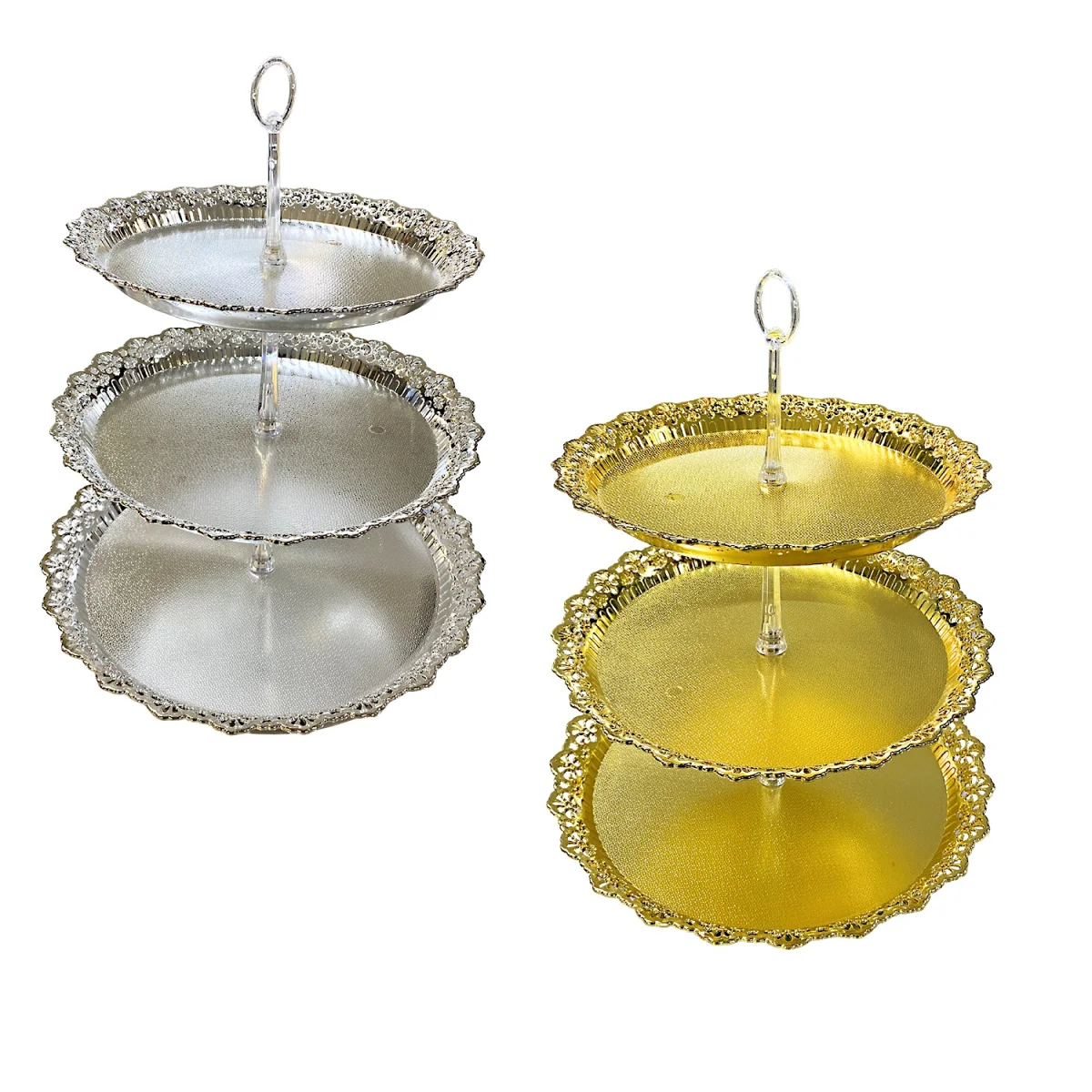 DULCERO DE MESA REDONDO BRILLANTE 3 NIVELES