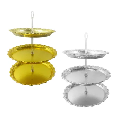 DULCERO DE MESA REDONDO BRILLANTE 3 NIVELES