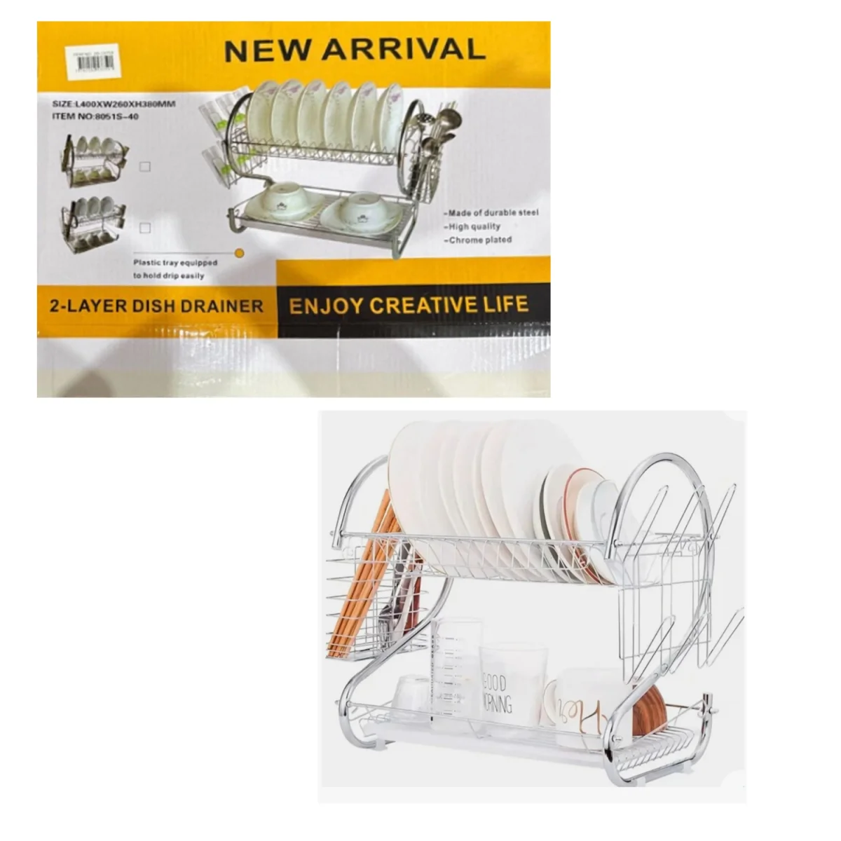 ESTANTE ESCURRIDOR DE PLATOS 40*26*38CM