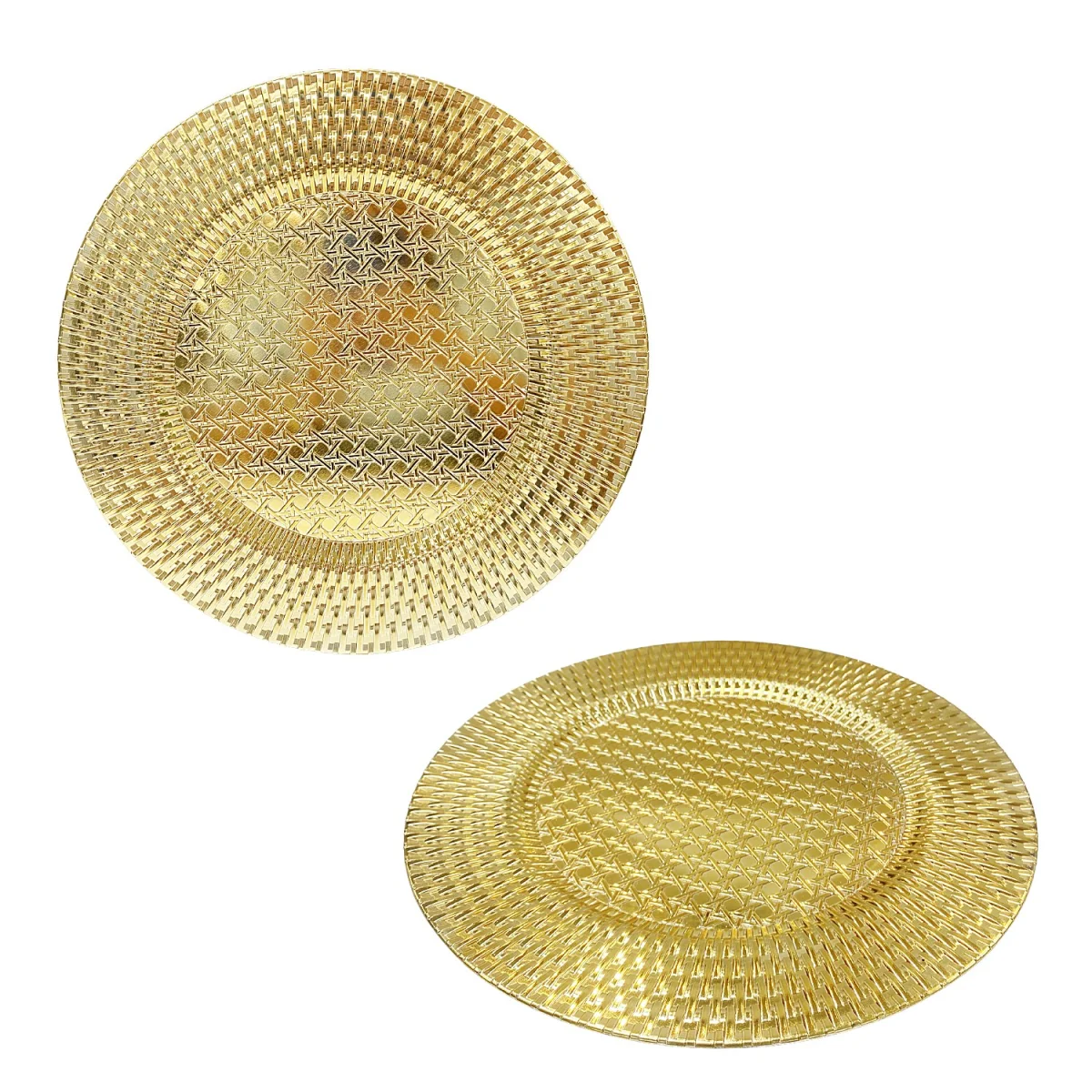 PLATO BASE DECORATIVO DORADO 33CM