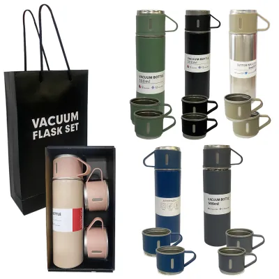 SET TERMO TERMICO CON TAZAS EN CAJA 500ML