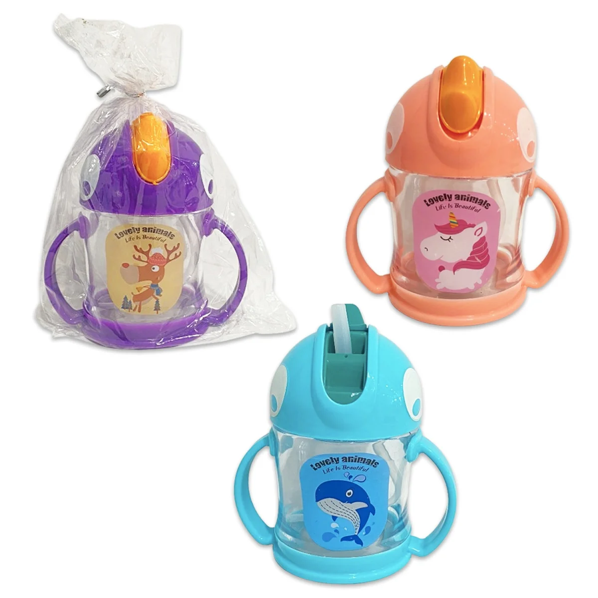 TERMO PLASTICO INFANTIL ANIMALES 210ML