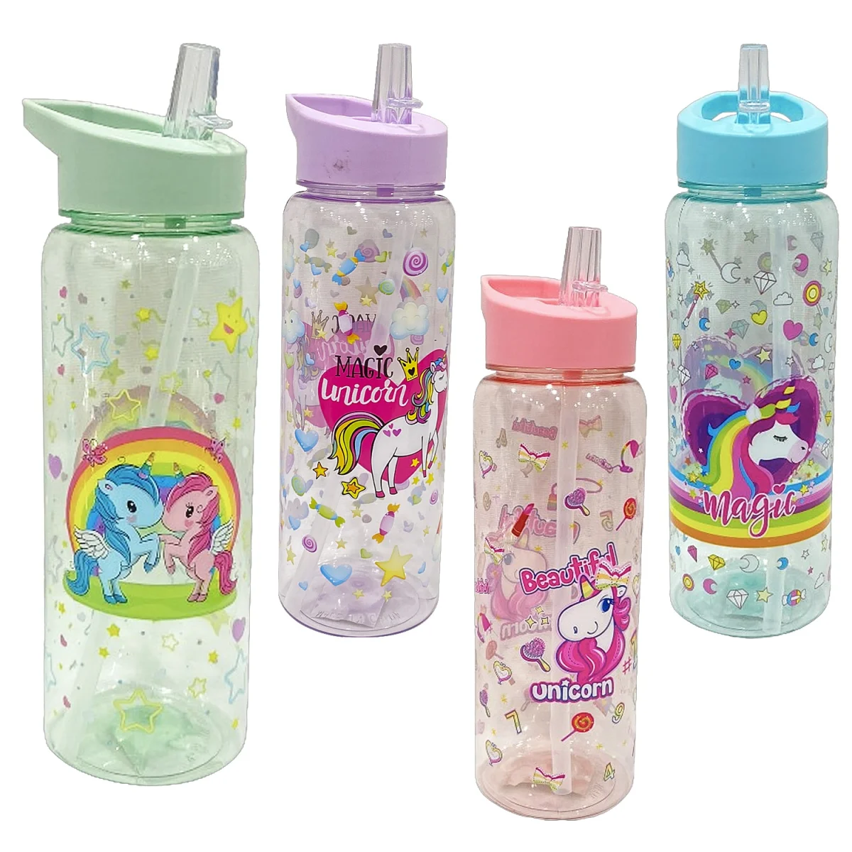 TERMO PLASTICO UNICORNIO 700ML