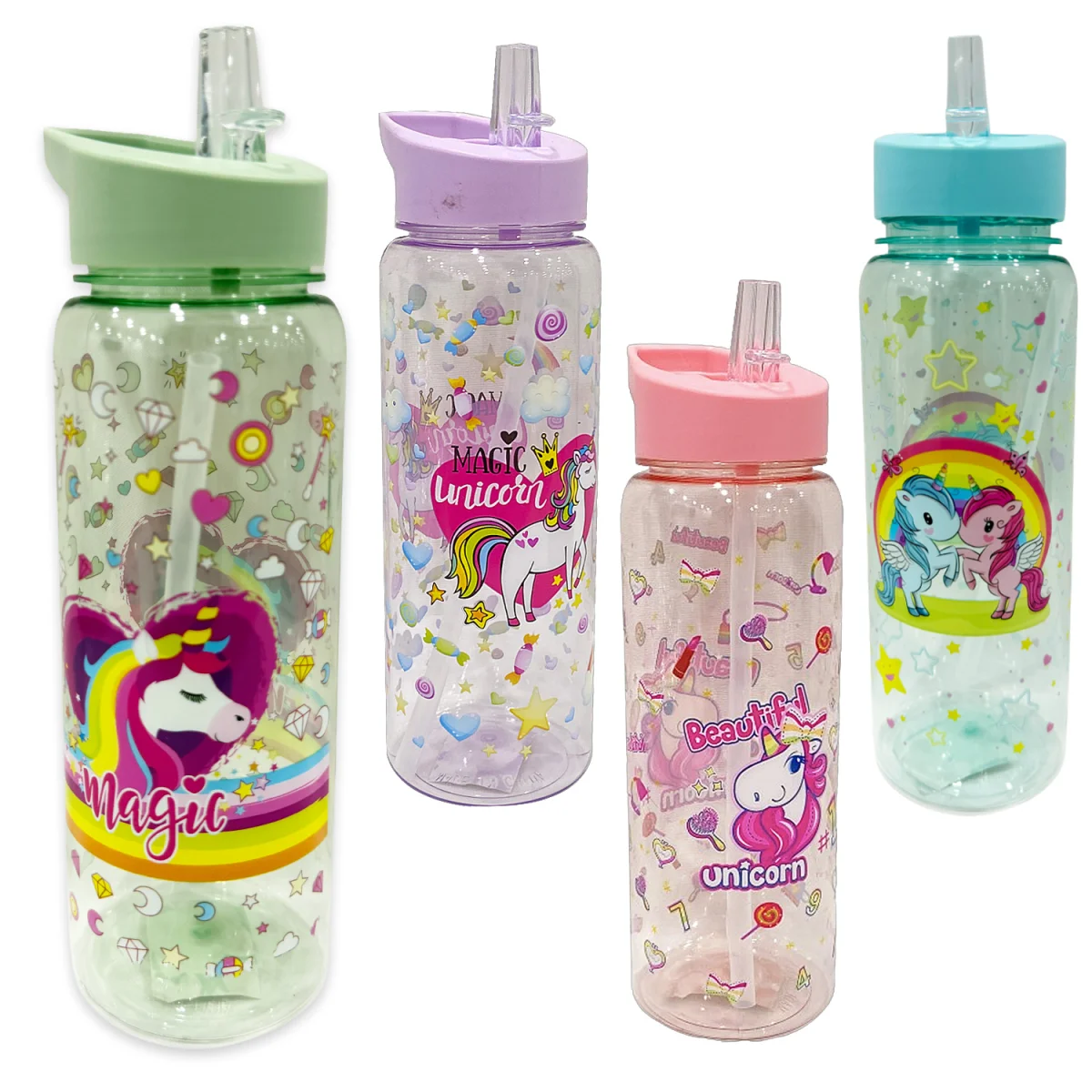TERMO PLASTICO UNICORNIO 700ML