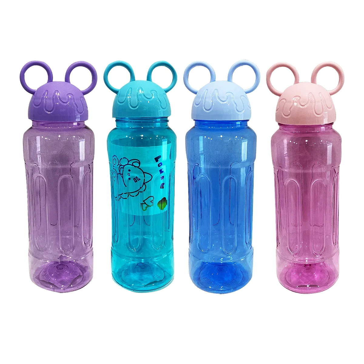 TERMO PLASTICO OREJAS CON STICKERS 500ML