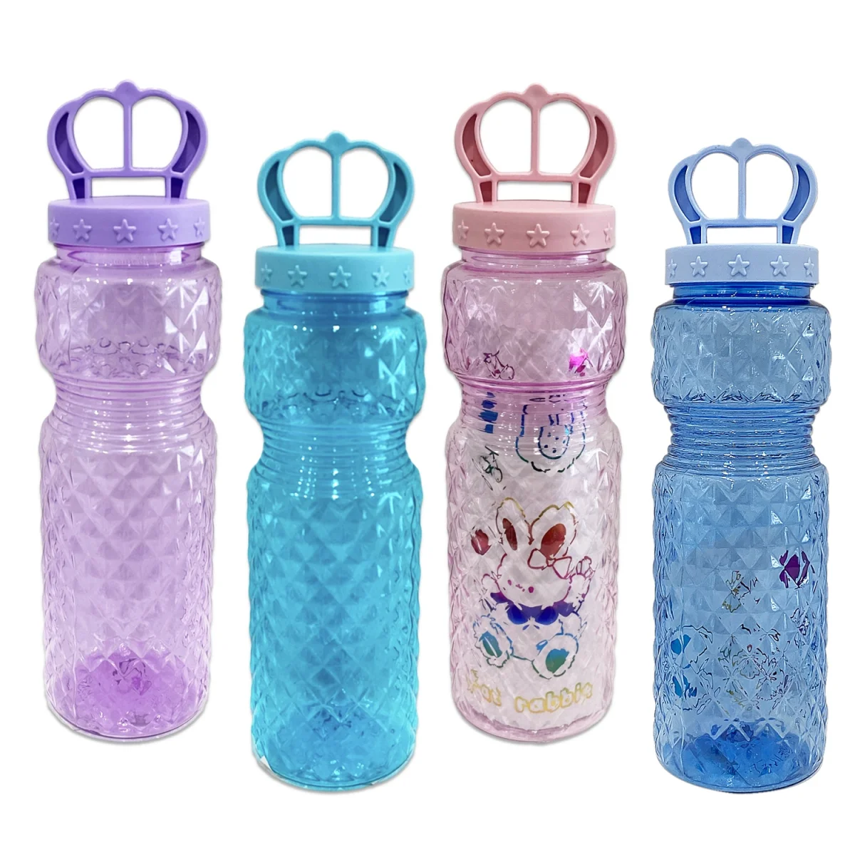 TERMO PLASTICO CORONA CON STICKERS 500ML