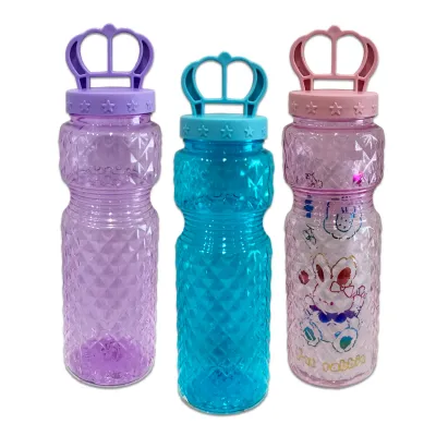 TERMO PLASTICO CORONA CON STICKERS 500ML