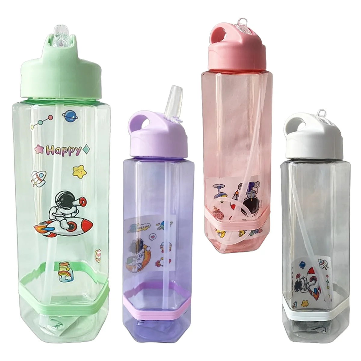 TERMO PLASTICO CON STICKERS ASTRONAUTA 800ML