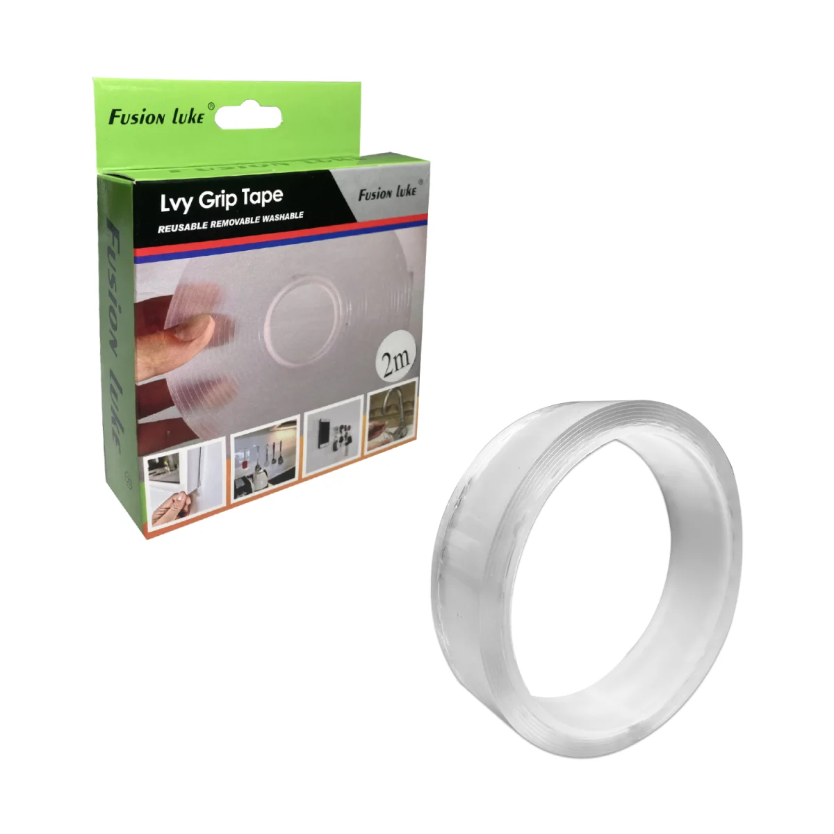 CINTA DOBLE FAZ TRANSPARENTE 2M