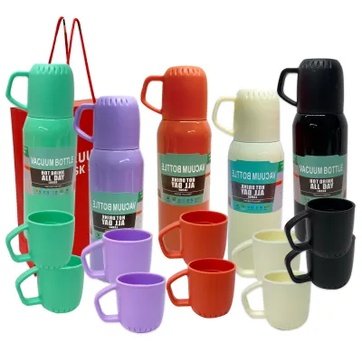 SET TERMO TERMICO CON TAZAS EN CAJA 500ML
