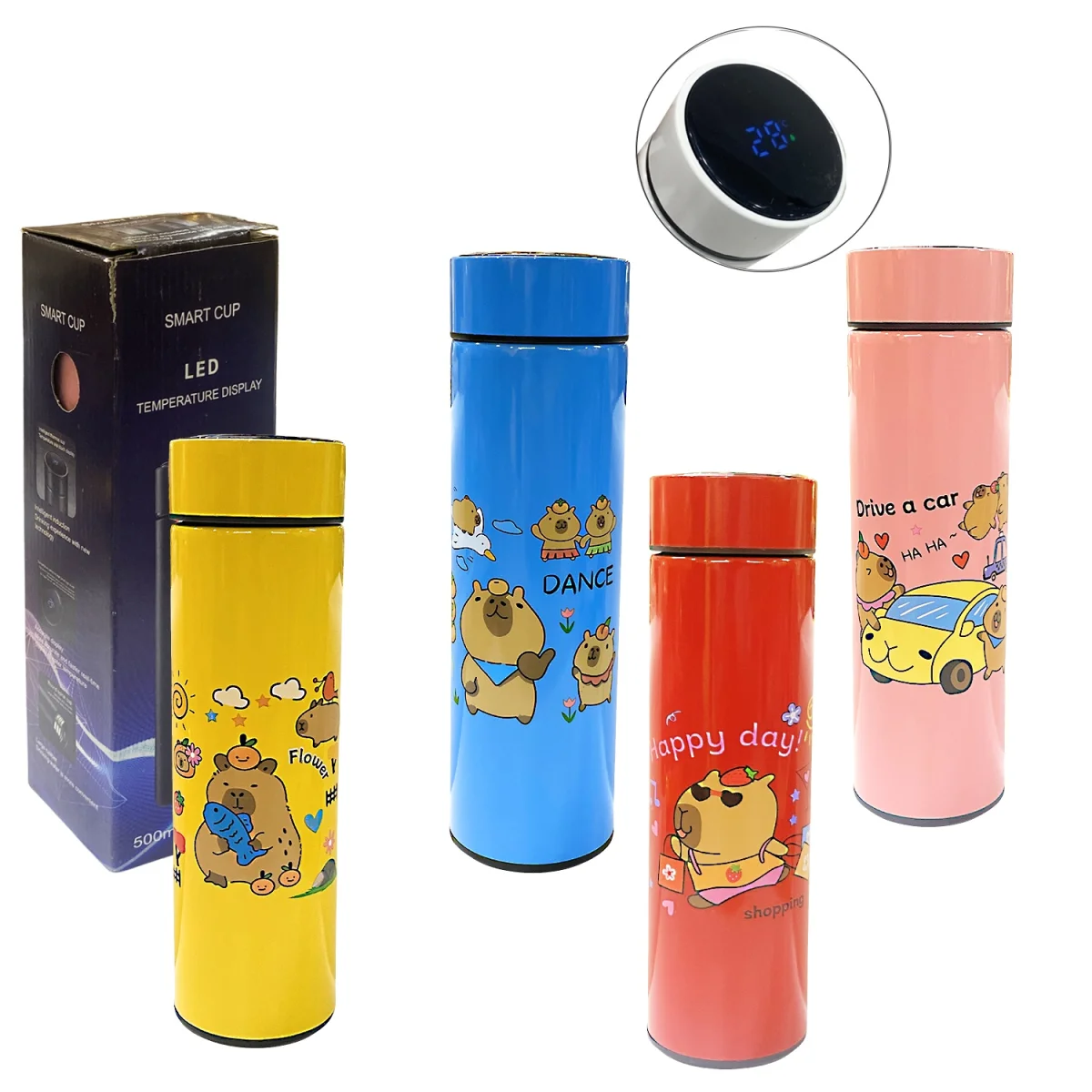 TERMO TERMICO CAPIBARA MEDIDOR DE TEMPERATURA 500ML