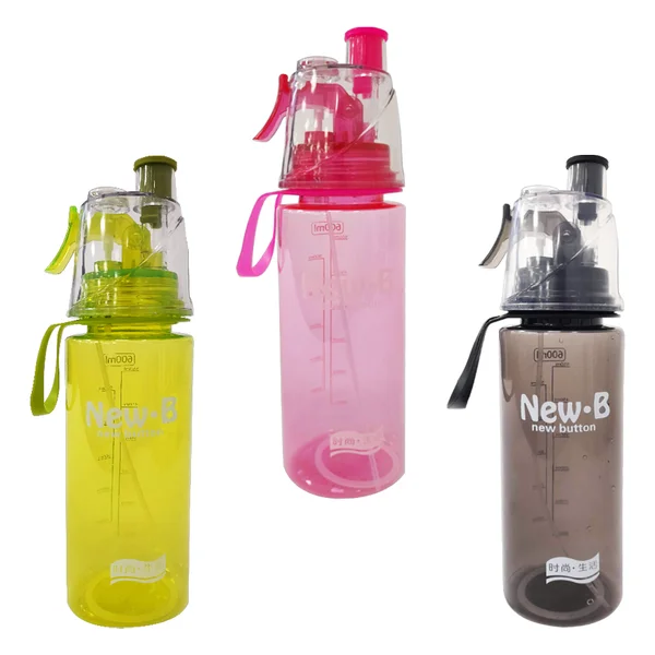 TERMO PLASTICO COLORES CON ATOMIZADOR 600ML