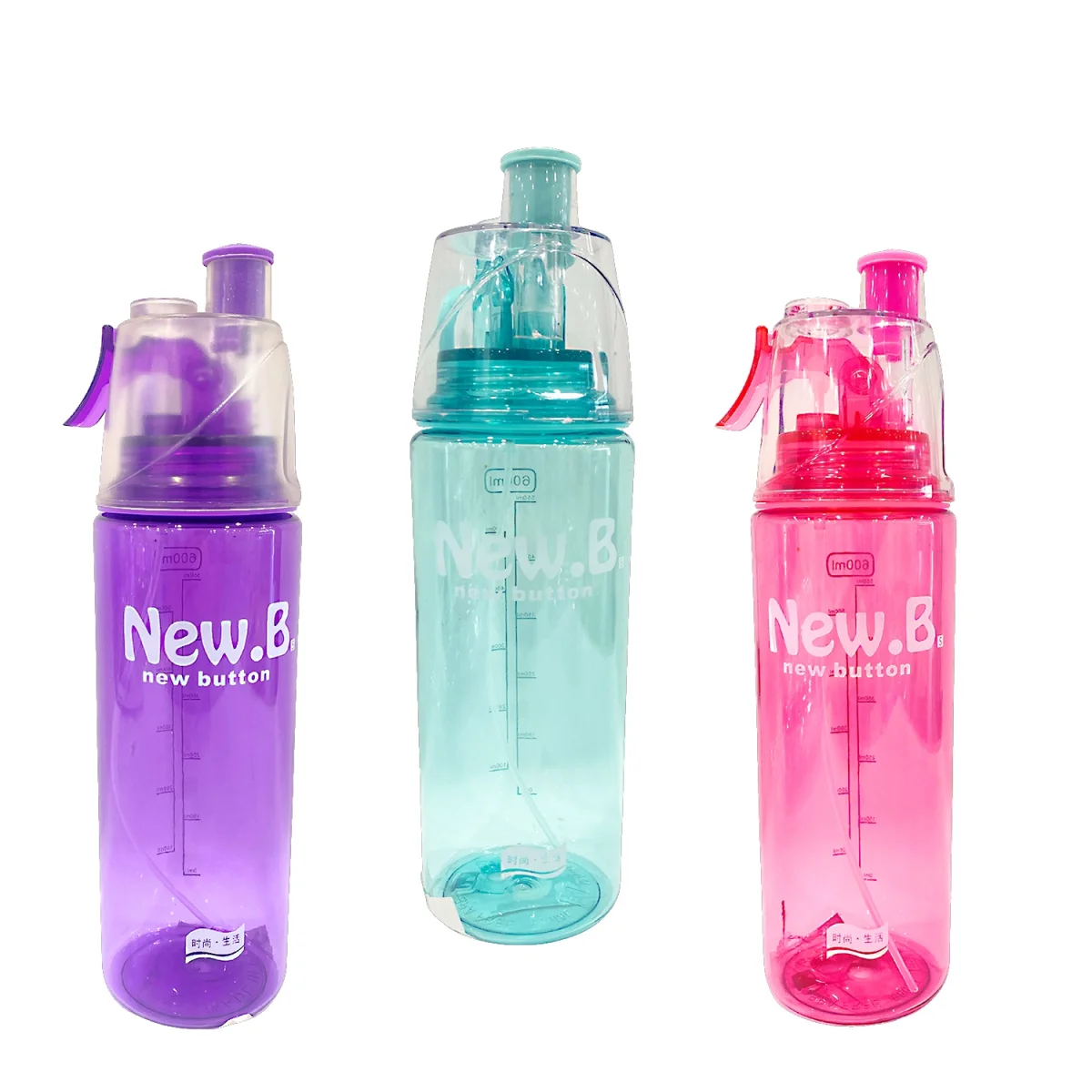 TERMO PLASTICO COLORES CON ATOMIZADOR 600ML