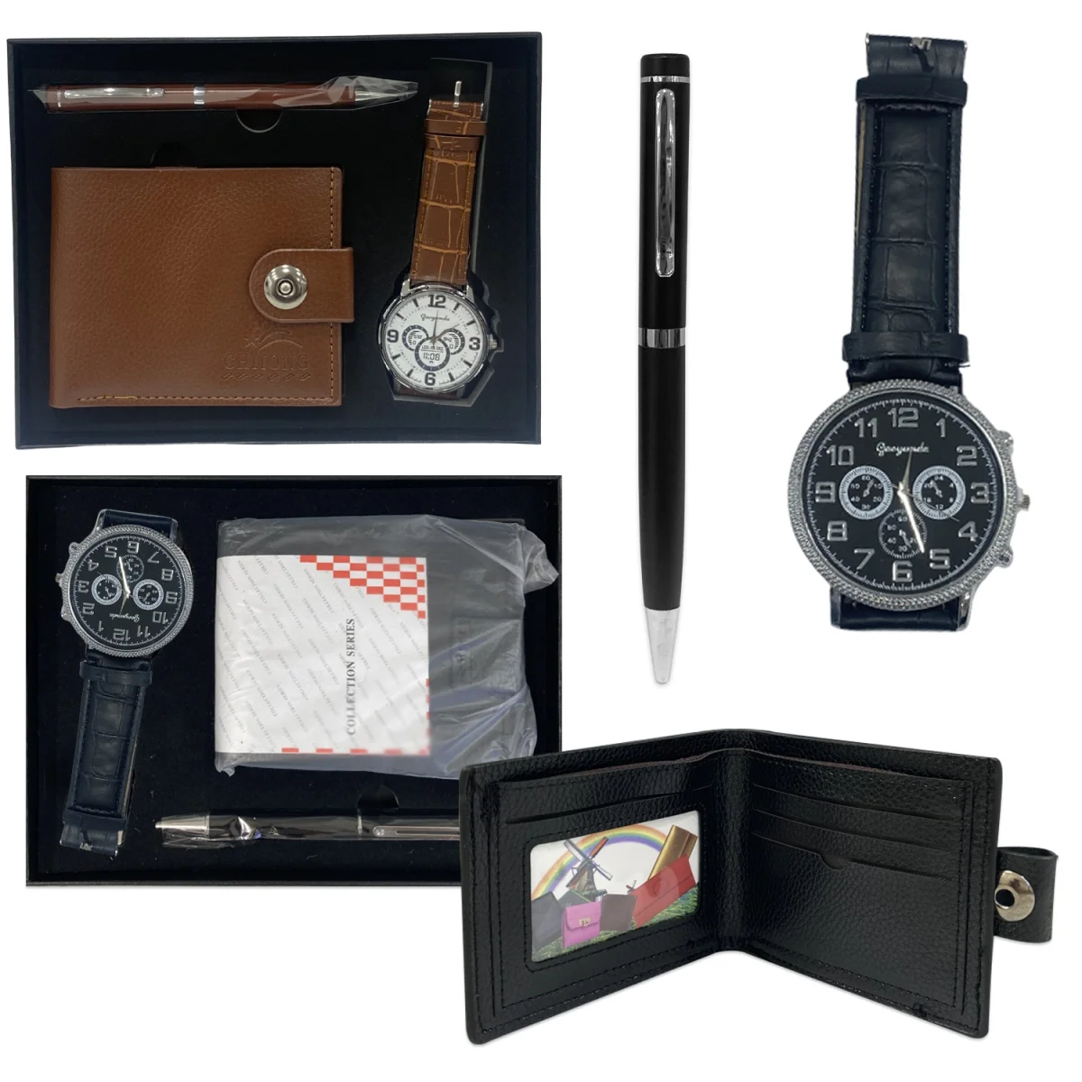 SET BILLETERA CON RELOJ Y LAPICERO