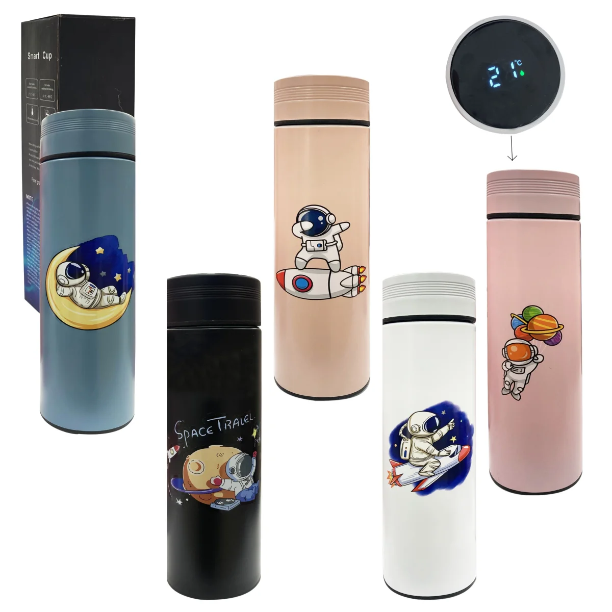 TERMO TERMICO ASTRONAUTA MEDIDOR TEMPERATURA 500ML