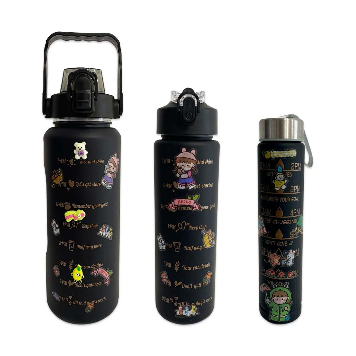 TERMO MOTIVACIONAL NEGRO MATE X3 2000ML-900ML-300ML