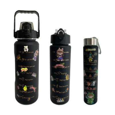 TERMO MOTIVACIONAL NEGRO MATE X3 2000ML-900ML-300ML