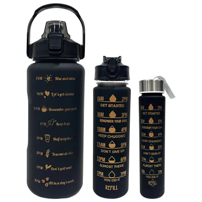TERMO MOTIVACIONAL NEGRO MATE X3 2000ML-900ML-300ML